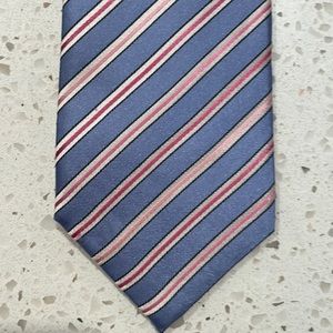 TM Lewin lavender pink & white striped silk tie